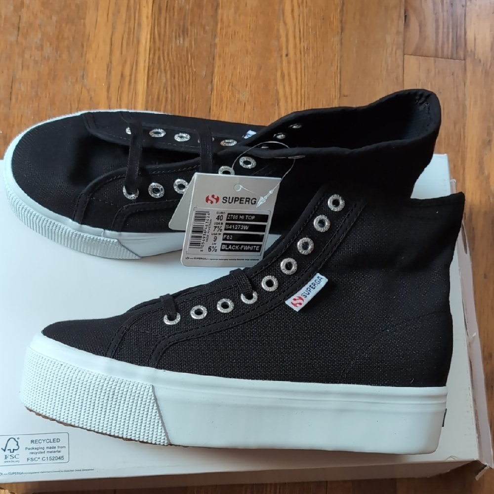 SUPERGA 2708 HI-TOP PLATFORM SNEAKERS WOMEN SIZE 9